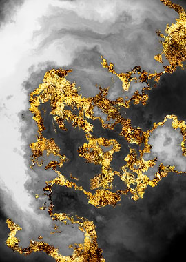 Gilded Grayscale Nebula