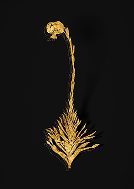 Gold Flower on Black