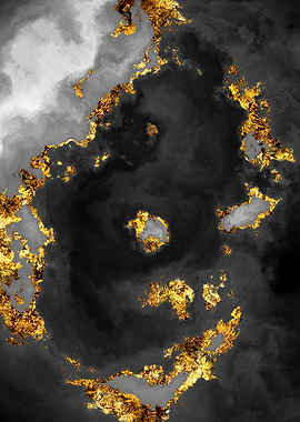 Gilded Grayscale Nebula