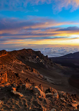 Sunrise Over Volcanoes