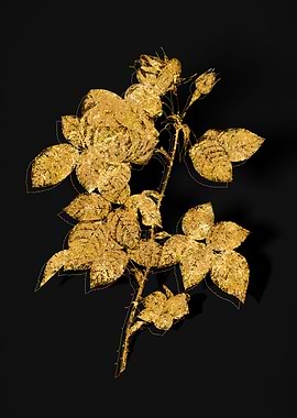 Gold Botanical on Black