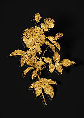 Gold Botanical on Black