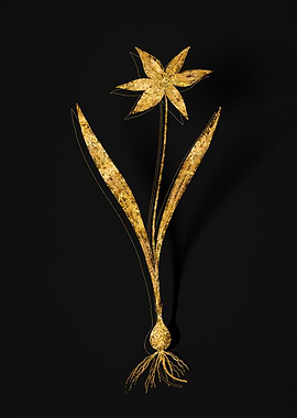 Gold Botanical on Black