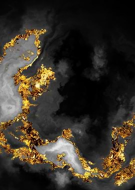 Gilded Grayscale Nebula