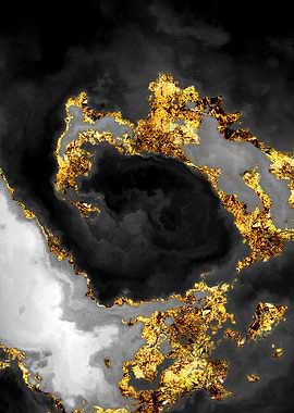 Gilded Grayscale Nebula