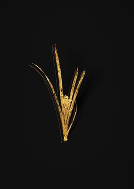 Gold Flower on Black