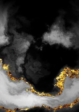 Gilded Grayscale Nebula