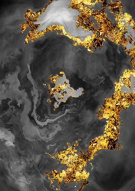 Gilded Grayscale Nebula