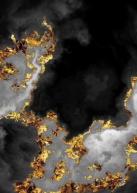 Gilded Grayscale Nebula