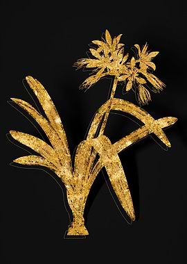 Gold Botanical on Black