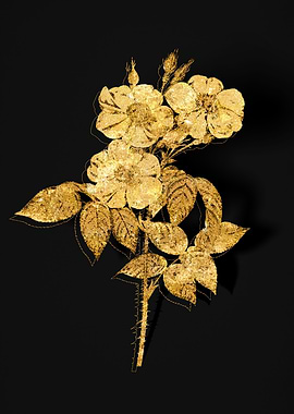 Gold Flora on Black