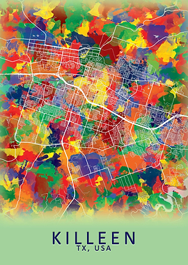 Killeen TX USA City Map