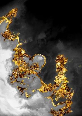 Gilded Grayscale Nebula