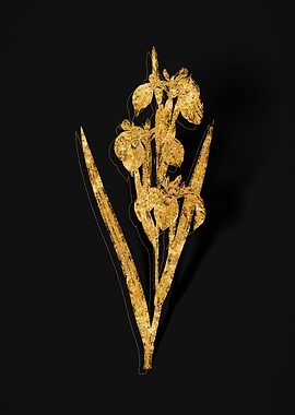 Gold Flower on Black