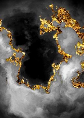 Gilded Grayscale Nebula