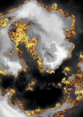 Gilded Grayscale Nebula