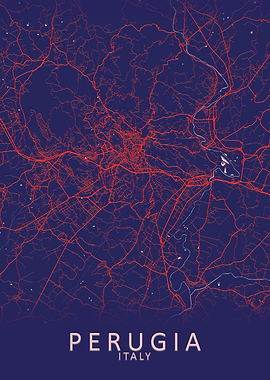 Perugia Italy City Map