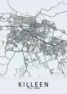 Killeen TX USA City Map