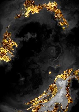 Gilded Grayscale Nebula