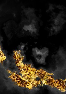 Gilded Grayscale Nebula