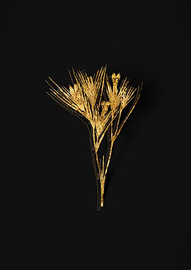 Gold Flower on Black