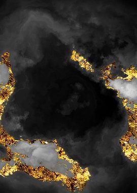 Gilded Grayscale Nebula