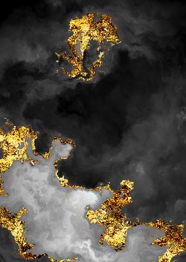 Gilded Grayscale Nebula