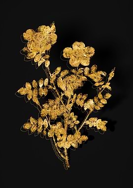 Gold Botanical on Black