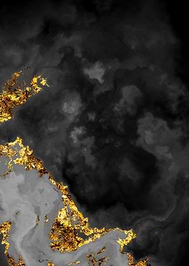 Gilded Grayscale Nebula