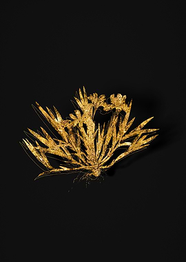 Gold Floral on Black