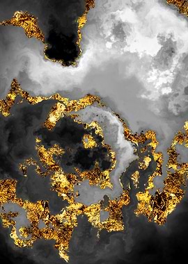 Gilded Grayscale Nebula