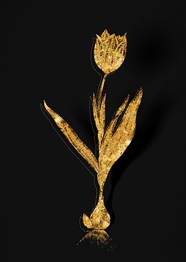 Gold Botanical on Black