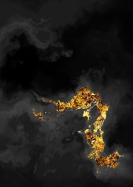 Gilded Grayscale Nebula