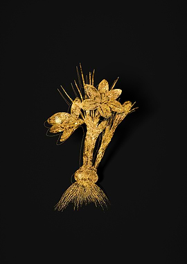 Gold Botanical on Black