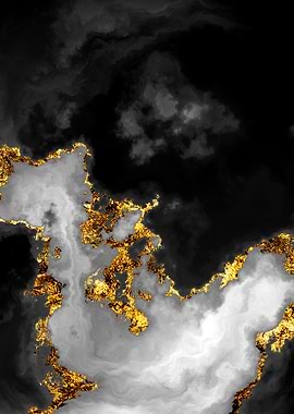 Gilded Grayscale Nebula