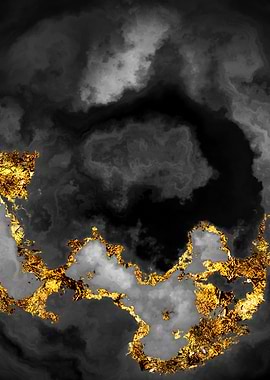 Gilded Grayscale Nebula