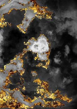Gilded Grayscale Nebula