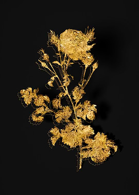 Gold Botanical on Black