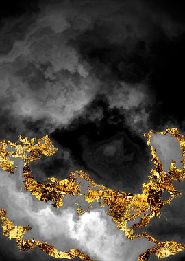 Gilded Grayscale Nebula