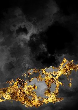 Gilded Grayscale Nebula