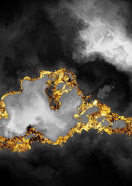 Gilded Grayscale Nebula