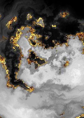 Gilded Grayscale Nebula