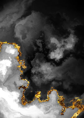 Gilded Grayscale Nebula