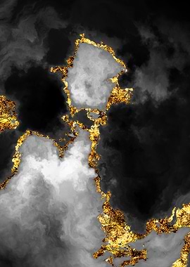 Gilded Grayscale Nebula