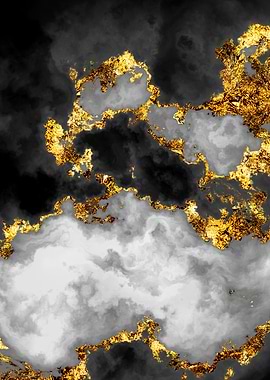 Gilded Grayscale Nebula