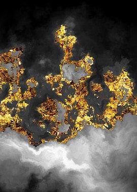 Gilded Grayscale Nebula