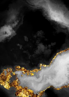 Gilded Grayscale Nebula