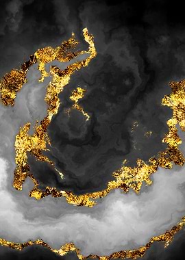 Gilded Grayscale Nebula