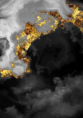 Gilded Grayscale Nebula