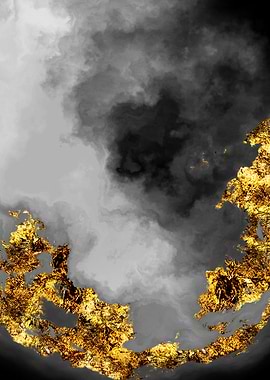 Gilded Grayscale Nebula